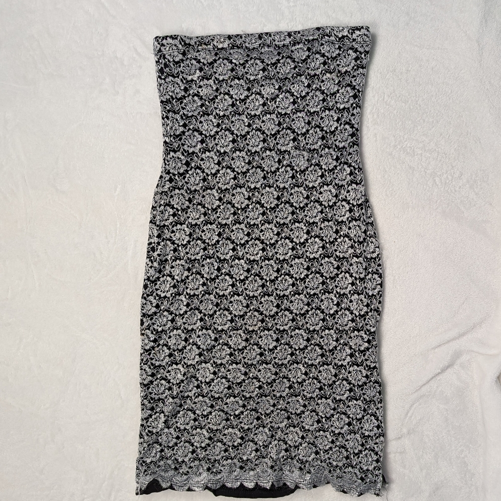 Vintage black and silver midi skirt